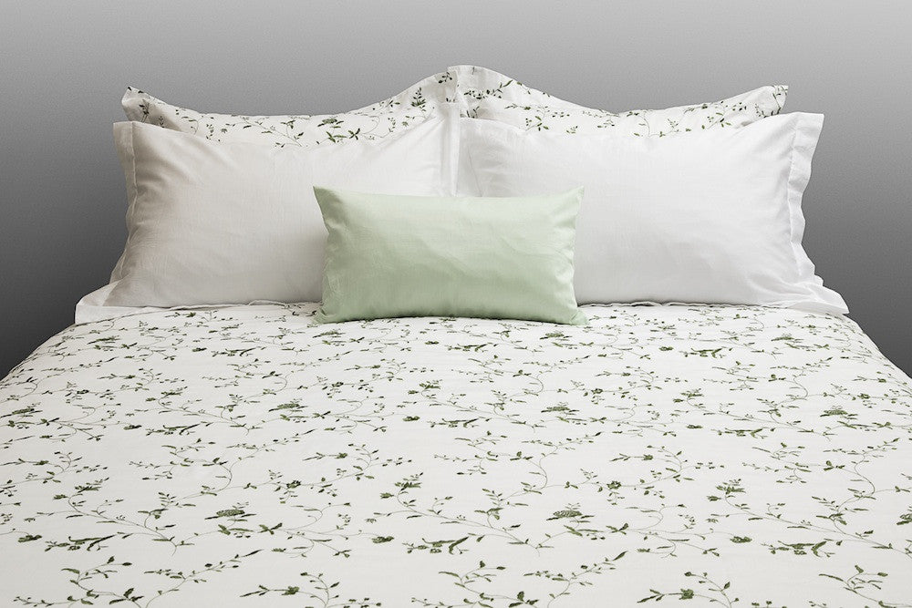 Organic Cotton Duvet Cover Set - Floral Embroidery - Dreamdesigns.ca