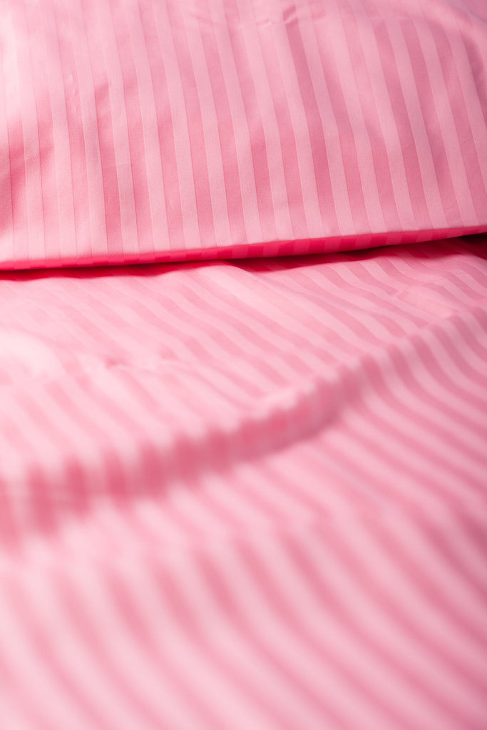 "Rose" Damask Stripe Organic Cotton Sateen Pillow Cases - Dreamdesigns.ca