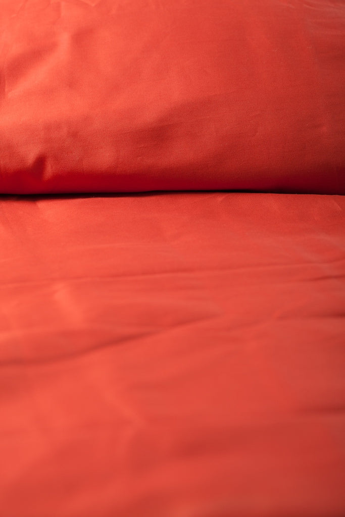 "Terra Cotta" Organic Cotton Sateen Duvet Cover - Dreamdesigns.ca