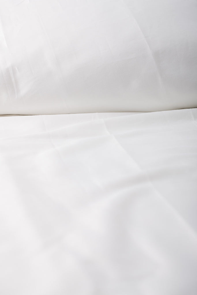 "White" Organic Cotton Sateen Flat Sheet - Dreamdesigns.ca