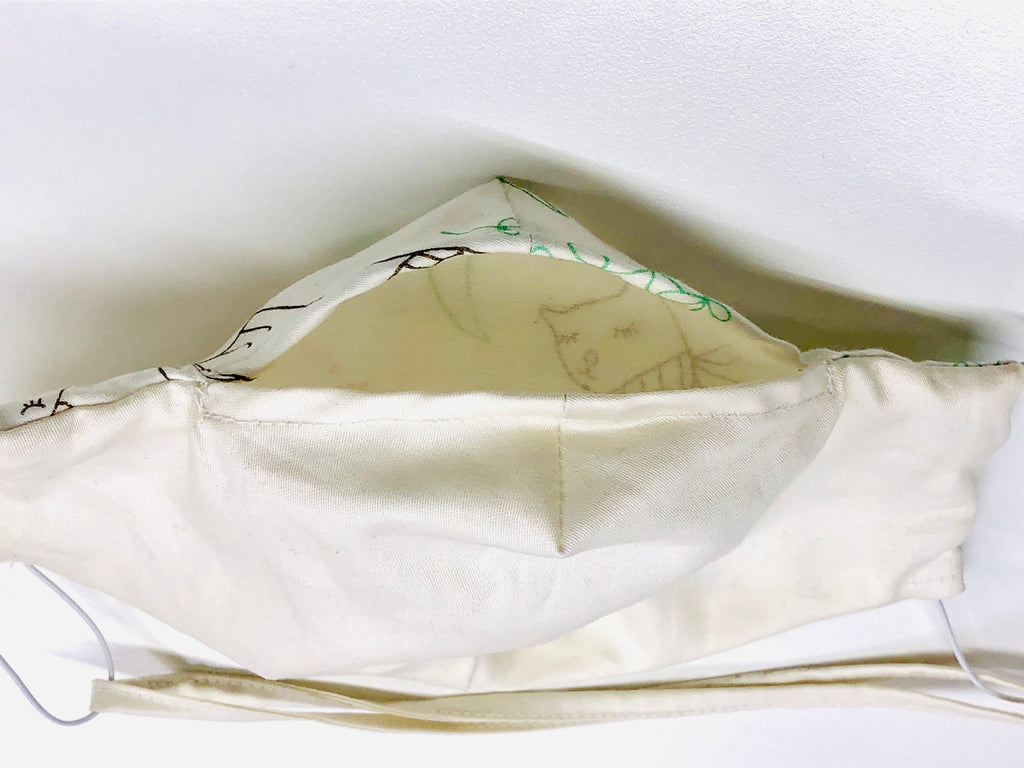 Limited Edition Prints Organic Cotton Face Mask: Garden Cats - Dreamdesigns.ca